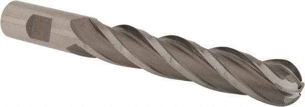 Hertel - 3/4" Diam, 4" LOC, 4 Flute Cobalt Ball End Mill - Uncoated, Single End, 6-1/8" OAL, 3/4" Shank Diam, Spiral Flute - Eagle Tool & Supply