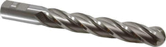 Hertel - 1" Diam, 6" LOC, 4 Flute Cobalt Ball End Mill - Uncoated, Single End, 8-1/2" OAL, 1" Shank Diam, Spiral Flute - Eagle Tool & Supply