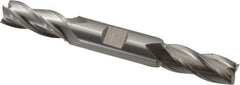 Hertel - 9/16", 1-3/8" LOC, 5/8" Shank Diam, 5" OAL, 4 Flute, Cobalt Square End Mill - Double End, Uncoated, Spiral Flute, 30° Helix, Centercutting, Right Hand Cut, Right Hand Flute - Eagle Tool & Supply