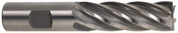 Hertel - 1", 3" LOC, 1" Shank Diam, 5-1/2" OAL, 6 Flute, Cobalt Square End Mill - Single End, Uncoated, Spiral Flute, 30° Helix, Centercutting, Right Hand Cut, Right Hand Flute - Eagle Tool & Supply