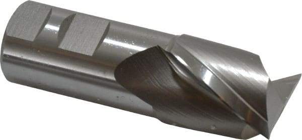 Hertel - 1-1/2", 1-5/8" LOC, 1-1/4" Shank Diam, 4-1/8" OAL, 2 Flute, Cobalt Square End Mill - Single End, Uncoated, Spiral Flute, 30° Helix, Centercutting, Right Hand Cut, Right Hand Flute - Eagle Tool & Supply
