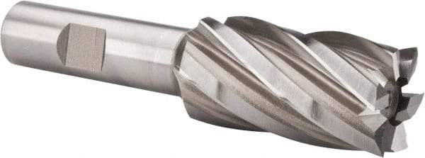 Hertel - 1", 1-7/8" LOC, 5/8" Shank Diam, 4" OAL, 6 Flute, Cobalt Square End Mill - Single End, Uncoated, Spiral Flute, 30° Helix, Right Hand Cut, Right Hand Flute - Eagle Tool & Supply