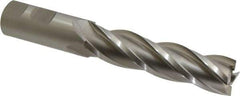 Hertel - 7/8", 3-1/2" LOC, 7/8" Shank Diam, 5-3/4" OAL, 4 Flute, Cobalt Square End Mill - Single End, Uncoated, Spiral Flute, 30° Helix, Right Hand Cut, Right Hand Flute - Eagle Tool & Supply