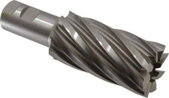 Hertel - 2", 4" LOC, 1-1/4" Shank Diam, 6-1/2" OAL, 8 Flute, Cobalt Square End Mill - Single End, Uncoated, Spiral Flute, 30° Helix, Right Hand Cut, Right Hand Flute - Eagle Tool & Supply