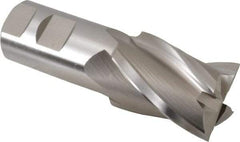 Hertel - 1-1/2", 2" LOC, 1-1/4" Shank Diam, 4-1/2" OAL, 4 Flute, Cobalt Square End Mill - Single End, Uncoated, Spiral Flute, 30° Helix, Centercutting, Right Hand Cut, Right Hand Flute - Eagle Tool & Supply