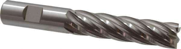 Hertel - 3/4", 3" LOC, 3/4" Shank Diam, 5-1/4" OAL, 6 Flute, Cobalt Square End Mill - Single End, Uncoated, Spiral Flute, 30° Helix, Centercutting, Right Hand Cut, Right Hand Flute - Eagle Tool & Supply