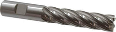 Hertel - 3/4", 3" LOC, 3/4" Shank Diam, 5-1/4" OAL, 6 Flute, Cobalt Square End Mill - Single End, Uncoated, Spiral Flute, 30° Helix, Centercutting, Right Hand Cut, Right Hand Flute - Eagle Tool & Supply
