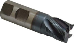 Hertel - 1" Diam, Fine Pitch, 1" LOC, 5 Flute Cobalt Roughing Square End Mill - TiCN Finish, 3-1/2" OAL, 1" Shank Diam, Single End, Centercutting, 30° Helix - Eagle Tool & Supply