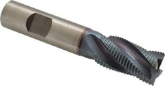 Hertel - 18mm Diam, Fine Pitch, 32mm LOC, 4 Flute Cobalt Roughing Square End Mill - TiCN Finish, 92mm OAL, 16mm Shank Diam, Single End, Centercutting, 30° Helix - Eagle Tool & Supply