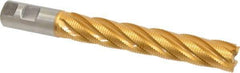 Hertel - 1" Diam, Fine Pitch, 6" LOC, 5 Flute Cobalt Roughing Square End Mill - TiN Finish, 8-1/2" OAL, 1" Shank Diam, Single End, 30° Helix - Eagle Tool & Supply