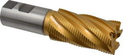 Hertel - 1-1/2" Diam, Fine Pitch, 3" LOC, 6 Flute Cobalt Roughing Square End Mill - TiN Finish, 5-1/2" OAL, 1-1/4" Shank Diam, Single End, 30° Helix - Eagle Tool & Supply
