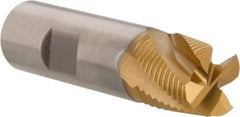 Hertel - 3/4" Diam, Fine Pitch, 3/4" LOC, 4 Flute Cobalt Roughing Square End Mill - TiN Finish, 2-7/8" OAL, 3/4" Shank Diam, Single End, Centercutting, 30° Helix - Eagle Tool & Supply