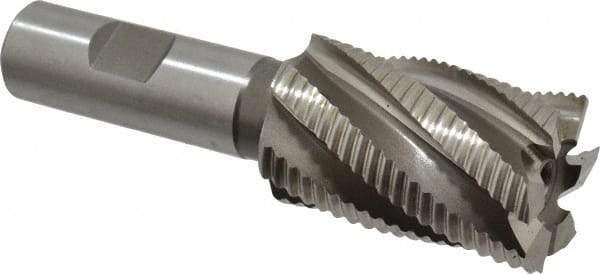 Hertel - 1-1/4" Diam, Fine Pitch, 2" LOC, 6 Flute Cobalt Roughing Square End Mill - Uncoated, 4-1/4" OAL, 3/4" Shank Diam, Single End, 30° Helix - Eagle Tool & Supply
