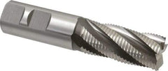 Hertel - 7/8" Diam, Fine Pitch, 1-7/8" LOC, 5 Flute Cobalt Roughing Square End Mill - Uncoated, 4-1/8" OAL, 7/8" Shank Diam, Single End, Centercutting, 30° Helix - Eagle Tool & Supply