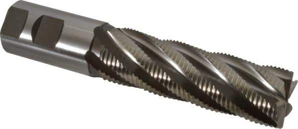 Hertel - 1-1/4" Diam, Fine Pitch, 4" LOC, 6 Flute Cobalt Roughing Square End Mill - Uncoated, 6-1/2" OAL, 1-1/4" Shank Diam, Single End, Centercutting, 30° Helix - Eagle Tool & Supply