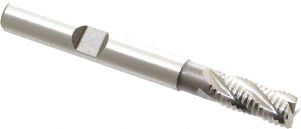 Hertel - 6mm Diam, Fine Pitch, 13mm LOC, 4 Flute Cobalt Roughing Square End Mill - Uncoated, 57mm OAL, 6mm Shank Diam, Single End, Centercutting, 30° Helix - Eagle Tool & Supply