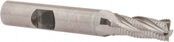 Hertel - 8mm Diam, Fine Pitch, 19mm LOC, 4 Flute Cobalt Roughing Square End Mill - Uncoated, 69mm OAL, 10mm Shank Diam, Single End, Centercutting, 30° Helix - Eagle Tool & Supply
