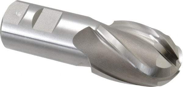 Hertel - 1-1/2" Diam, 2" LOC, 4 Flute High Speed Steel Ball End Mill - Uncoated, Single End, 4-1/2" OAL, 1-1/4" Shank Diam, Spiral Flute - Eagle Tool & Supply