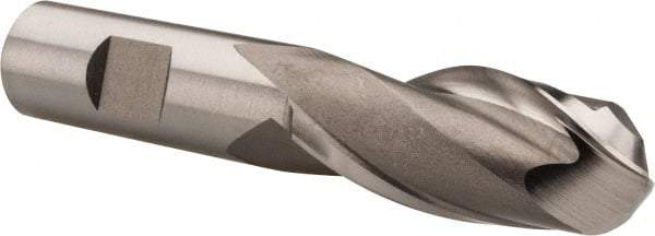 Hertel - 7/8" Diam, 2" LOC, 2 Flute High Speed Steel Ball End Mill - Uncoated, Single End, 4-1/4" OAL, 3/4" Shank Diam, Spiral Flute - Eagle Tool & Supply