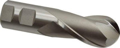 Hertel - 1-3/8" Diam, 2-1/2" LOC, 2 Flute High Speed Steel Ball End Mill - Uncoated, Single End, 5" OAL, 1-1/4" Shank Diam, Spiral Flute - Eagle Tool & Supply