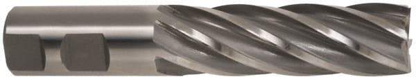 Hertel - 1", 3" LOC, 1" Shank Diam, 5-1/2" OAL, 6 Flute, High Speed Steel Square End Mill - Single End, Uncoated, Spiral Flute, 30° Helix, Centercutting, Right Hand Cut, Right Hand Flute - Eagle Tool & Supply