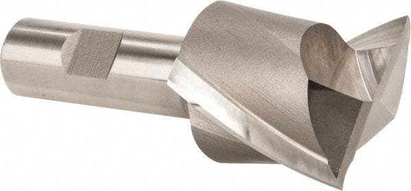 Hertel - 1-3/4", 1-5/8" LOC, 3/4" Shank Diam, 3-7/8" OAL, 2 Flute, High Speed Steel Square End Mill - Single End, Uncoated, Spiral Flute, 30° Helix, Centercutting, Right Hand Cut, Right Hand Flute - Eagle Tool & Supply