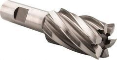 Hertel - 1-3/16", 2" LOC, 3/4" Shank Diam, 4-1/4" OAL, 6 Flute, High Speed Steel Square End Mill - Single End, Uncoated, Spiral Flute, 30° Helix, Right Hand Cut, Right Hand Flute - Eagle Tool & Supply