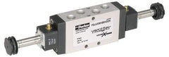 Parker - 1/8" NPT Port, Double Solenoid, 2 Position Valveless Coil, Aluminum Solenoid Valve - Normally Open Through Ports 1 & 2, 232 Max PSI, Buna-N Seal - Eagle Tool & Supply