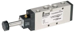 Parker - 1/8" NPT Port, Single Solenoid, 2 Position Valveless Coil, Aluminum Solenoid Valve - Normally Open Through Ports 1 & 2, 232 Max PSI, Buna-N Seal - Eagle Tool & Supply