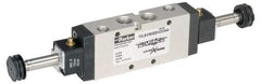 Parker - 1/4" NPT Port, Double Solenoid, 2 Position Valveless Coil, Aluminum Solenoid Valve - Normally Open Through Ports 1 & 2, 232 Max PSI, Buna-N Seal - Eagle Tool & Supply