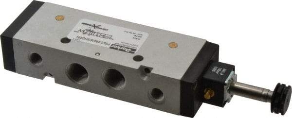 Parker - 3/8" NPT Port, Single Solenoid, 2 Position Valveless Coil, Aluminum Solenoid Valve - Normally Open Through Ports 1 & 2, 232 Max PSI, Buna-N Seal - Eagle Tool & Supply