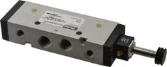 Parker - 3/8" NPT Port, Single Solenoid, 2 Position Valveless Coil, Aluminum Solenoid Valve - Normally Open Through Ports 1 & 2, 232 Max PSI, Buna-N Seal - Eagle Tool & Supply