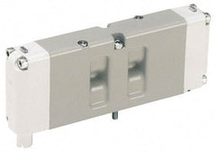 Parker - Single Solenoid 2 Position, Aluminum Solenoid Valve - Normally Open Through Ports 1 & 2, 145 Max PSI, Buna-N Seal - Eagle Tool & Supply