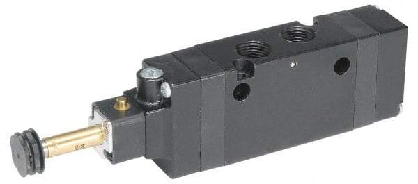 Parker - 3/8" NPT Port, Single Solenoid, 2 Position, Valveless Coil, Aluminum Solenoid Valve - Normally Open Through Ports 1 & 2, 145 Max PSI, Buna-N Seal - Eagle Tool & Supply