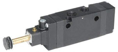 Parker - 3/8" NPT Port, Single Solenoid, 2 Position, Valveless Coil, Aluminum Solenoid Valve - Normally Open Through Ports 1 & 2, 145 Max PSI, Buna-N Seal - Eagle Tool & Supply