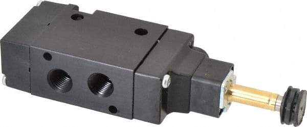 Parker - 1/4" NPT Port, Single Solenoid, 3 Way, Valveless Coil, Aluminum Solenoid Valve - Normally Closed, 145 Max PSI, Buna-N Seal - Eagle Tool & Supply