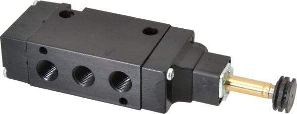 Parker - 1/4" NPT Port, Single Solenoid, 2 Position Valveless Coil, Aluminum Solenoid Valve - Normally Open Through Ports 1 & 2, 145 Max PSI, Buna-N Seal - Eagle Tool & Supply
