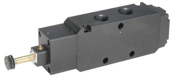 Parker - 1/2" NPT Port, Single Solenoid, 2 Position Valveless Coil, Aluminum Solenoid Valve - Normally Open Through Ports 1 & 2, 145 Max PSI, Buna-N Seal - Eagle Tool & Supply