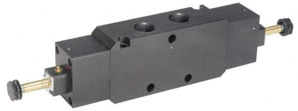 Parker - 1/2" NPT Port, Double Solenoid, 2 Position Valveless Coil, Aluminum Solenoid Valve - Normally Open Through Ports 1 & 2, 145 Max PSI, Buna-N Seal - Eagle Tool & Supply