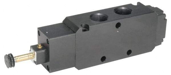 Parker - 3/4" NPT Port, Single Solenoid, 3 Way, Valveless Coil, Aluminum Solenoid Valve - Normally Closed, 145 Max PSI, Buna-N Seal - Eagle Tool & Supply