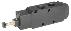 Parker - 3/4" NPT Port, Double Solenoid, 3 Position Valveless Coil, Aluminum Solenoid Valve - Pressure Center Open, 145 Max PSI, Buna-N Seal - Eagle Tool & Supply