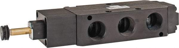 Parker - 3/4" NPT Port, Single Solenoid, 2 Position Valveless Coil, Aluminum Solenoid Valve - Normally Open Through Ports 1 & 2, 145 Max PSI, Buna-N Seal - Eagle Tool & Supply