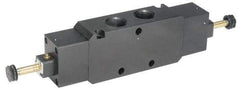 Parker - 3/4" NPT Port, Double Solenoid, 2 Position Valveless Coil, Aluminum Solenoid Valve - Normally Open Through Ports 1 & 2, 145 Max PSI, Buna-N Seal - Eagle Tool & Supply