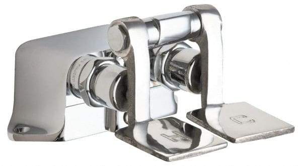 Chicago Faucets - Floor Mounted With Short Pedals Bathroom Faucet - Self Closing Cartridges, No Drain - Eagle Tool & Supply