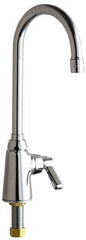 Chicago Faucets - Deck Mount, Bar and Hospitality Faucet without Spray - One Handle, Lever Handle, Gooseneck Spout - Eagle Tool & Supply