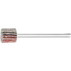 PFERD - 3/8" Diam x 3/8" Face Width, Aluminum Oxide Coated Mounted Flap Wheel - 1/8" Shank Mount, 80 Grit, 75,000 Max RPM - Eagle Tool & Supply