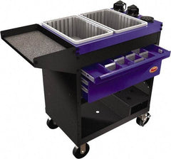 Huot - 18" Wide x 35-1/4" High x 41" Deep, 2 Drawer Tool Cart - 1,000 Lb Capacity, Blue - Eagle Tool & Supply