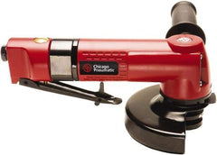 Chicago Pneumatic - 4-1/2" Wheel Diam, 12,000 RPM, Pneumatic Angle & Disc Grinder - 5/8-11 Spindle, 29.7 CFM, Front Exhaust - Eagle Tool & Supply