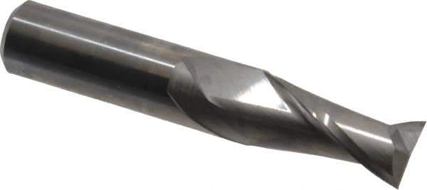 Niagara Cutter - 5/8", 1-1/4" LOC, 5/8" Shank Diam, 3-1/2" OAL, 2 Flute, Solid Carbide Square End Mill - Single End, Uncoated, Spiral Flute, 30° Helix, Centercutting, Right Hand Cut, Right Hand Flute, Series C230 - Eagle Tool & Supply