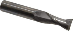 Niagara Cutter - 9/16", 1-1/8" LOC, 9/16" Shank Diam, 3-1/2" OAL, 2 Flute, Solid Carbide Square End Mill - Single End, Uncoated, Spiral Flute, 30° Helix, Centercutting, Right Hand Cut, Right Hand Flute, Series C230 - Eagle Tool & Supply